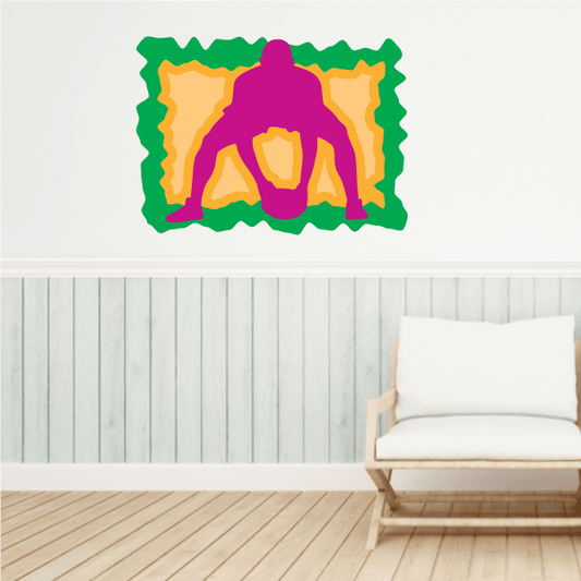 Image of Football Player Wall Decal - Vinyl Sticker - Car Sticker - Die Cut Sticker - CDSCOLOR048