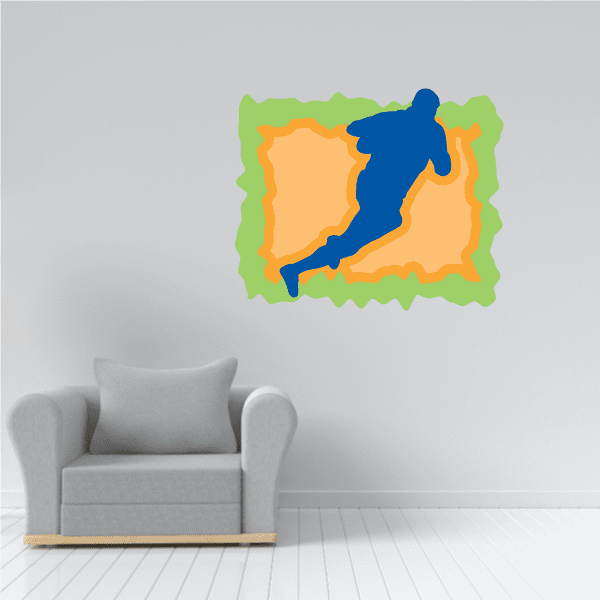 Image of Football Player Wall Decal - Vinyl Sticker - Car Sticker - Die Cut Sticker - CDSCOLOR053