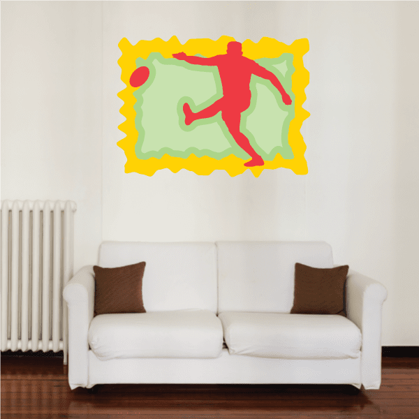 Image of Football Player Wall Decal - Vinyl Sticker - Car Sticker - Die Cut Sticker - CDSCOLOR055