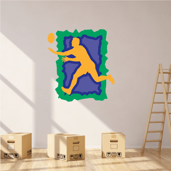 Image of Football Player Wall Decal - Vinyl Sticker - Car Sticker - Die Cut Sticker - CDSCOLOR059