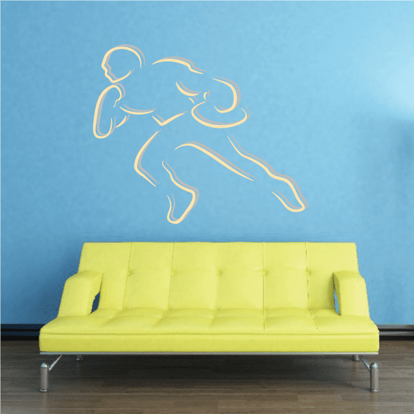 Image of Football Player Wall Decal - Vinyl Sticker - Car Sticker - Die Cut Sticker - CDSCOLOR085