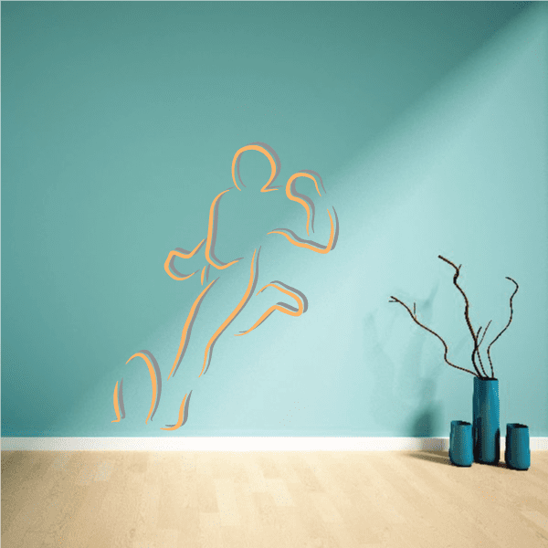 Image of Football Player Wall Decal - Vinyl Sticker - Car Sticker - Die Cut Sticker - CDSCOLOR086