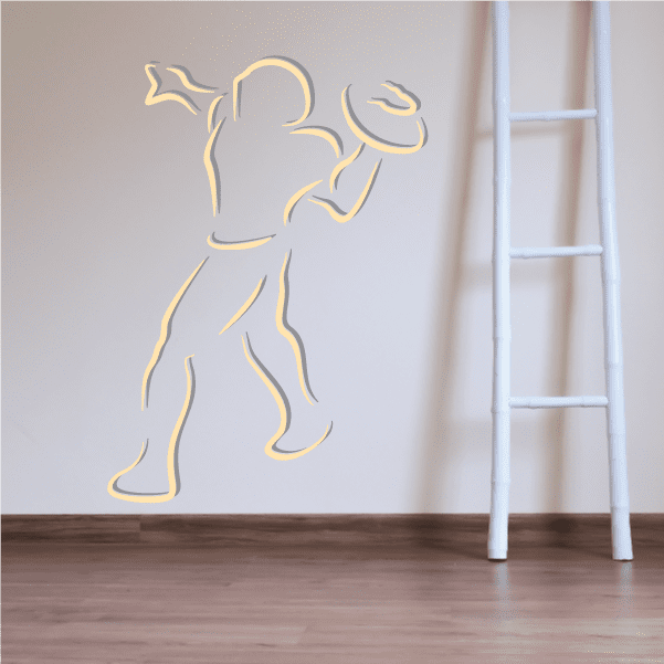 Image of Football Player Wall Decal - Vinyl Sticker - Car Sticker - Die Cut Sticker - CDSCOLOR088