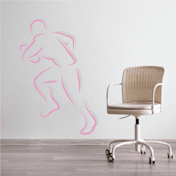 Image of Football Player Wall Decal - Vinyl Sticker - Car Sticker - Die Cut Sticker - CDSCOLOR096