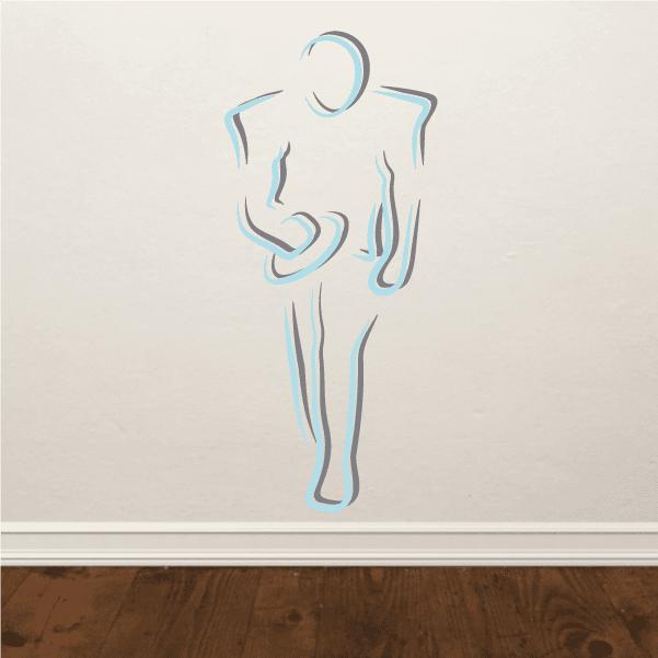 Image of Football Player Wall Decal - Vinyl Sticker - Car Sticker - Die Cut Sticker - CDSCOLOR097