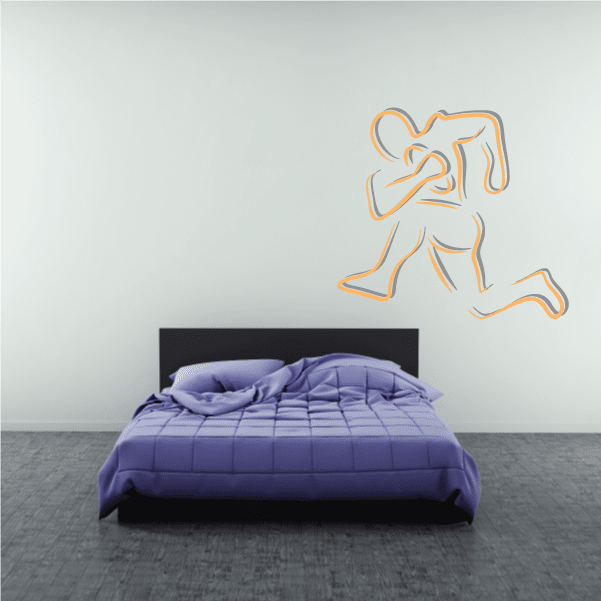 Image of Football Player Wall Decal - Vinyl Sticker - Car Sticker - Die Cut Sticker - CDSCOLOR098