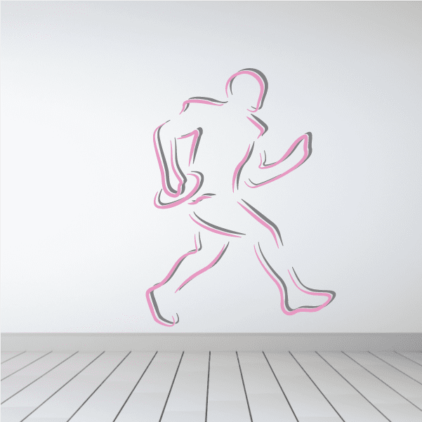 Image of Football Player Wall Decal - Vinyl Sticker - Car Sticker - Die Cut Sticker - CDSCOLOR099