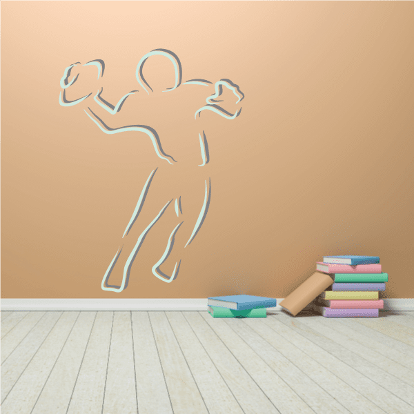 Image of Football Player Wall Decal - Vinyl Sticker - Car Sticker - Die Cut Sticker - CDSCOLOR106