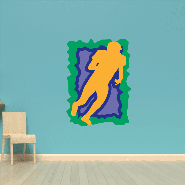 Image of Football Player Wall Decal - Vinyl Sticker - Car Sticker - Die Cut Sticker - CDSCOLOR111