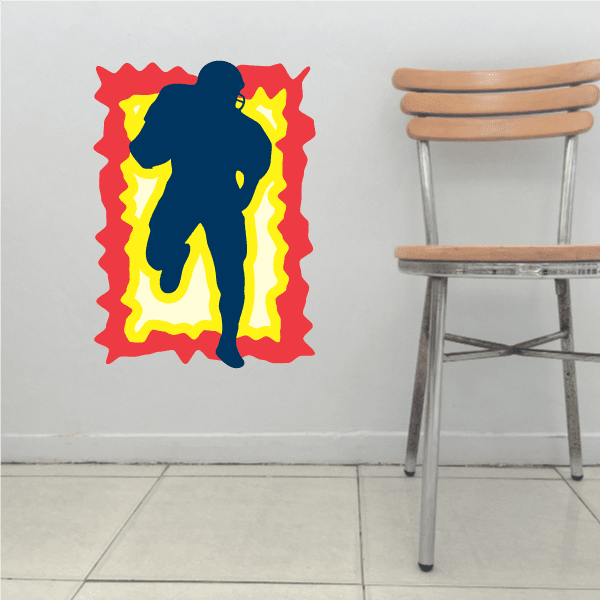 Image of Football Player Wall Decal - Vinyl Sticker - Car Sticker - Die Cut Sticker - CDSCOLOR113