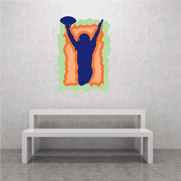 Image of Football Player Wall Decal - Vinyl Sticker - Car Sticker - Die Cut Sticker - CDSCOLOR116