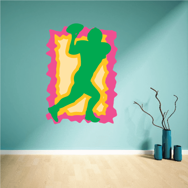 Image of Football Player Wall Decal - Vinyl Sticker - Car Sticker - Die Cut Sticker - CDSCOLOR118