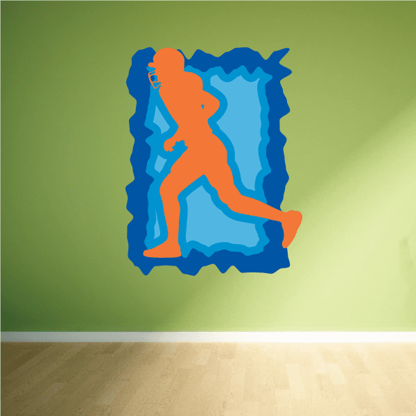 Image of Football Player Wall Decal - Vinyl Sticker - Car Sticker - Die Cut Sticker - CDSCOLOR121