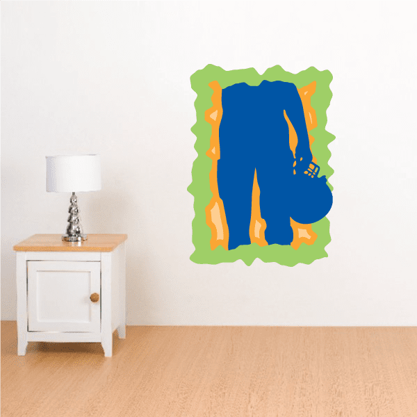 Image of Football Player Wall Decal - Vinyl Sticker - Car Sticker - Die Cut Sticker - CDSCOLOR122