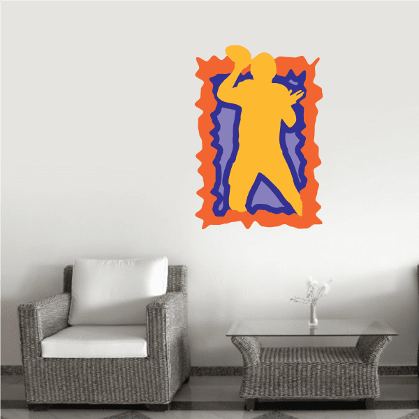 Image of Football Player Wall Decal - Vinyl Sticker - Car Sticker - Die Cut Sticker - CDSCOLOR125