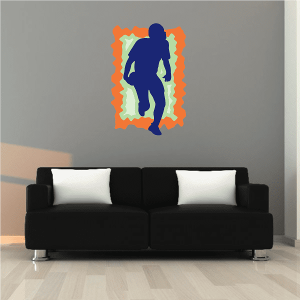 Image of Football Player Wall Decal - Vinyl Sticker - Car Sticker - Die Cut Sticker - CDSCOLOR129