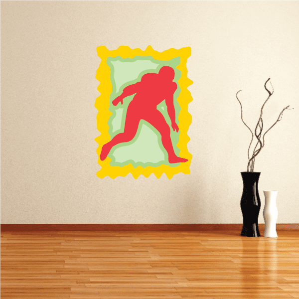 Image of Football Player Wall Decal - Vinyl Sticker - Car Sticker - Die Cut Sticker - CDSCOLOR132