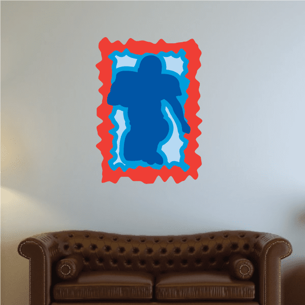 Image of Football Player Wall Decal - Vinyl Sticker - Car Sticker - Die Cut Sticker - CDSCOLOR134