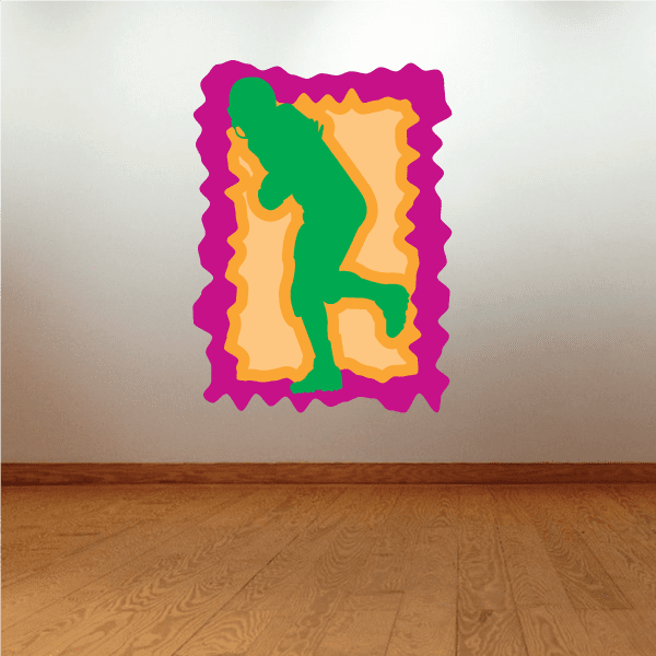 Image of Football Player Wall Decal - Vinyl Sticker - Car Sticker - Die Cut Sticker - CDSCOLOR135