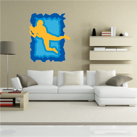 Image of Football Player Wall Decal - Vinyl Sticker - Car Sticker - Die Cut Sticker - CDSCOLOR138