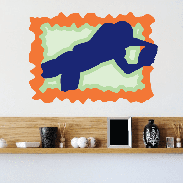 Image of Football Player Wall Decal - Vinyl Sticker - Car Sticker - Die Cut Sticker - CDSCOLOR139
