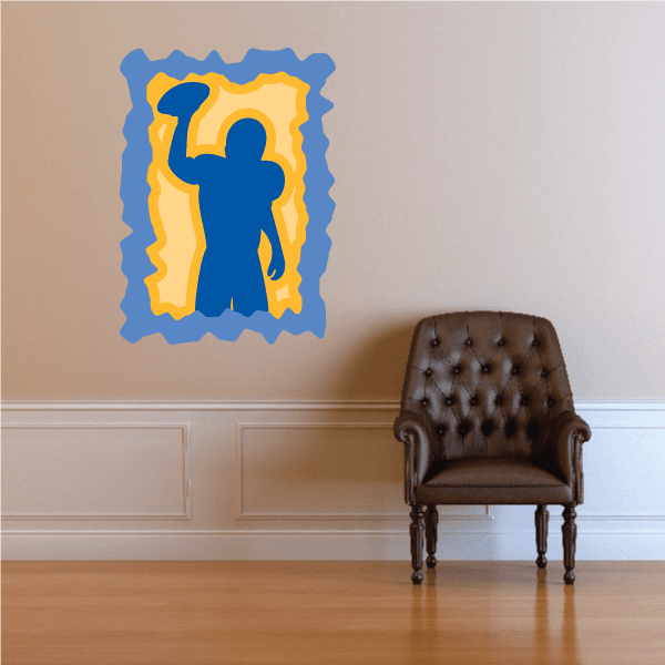 Image of Football Player Wall Decal - Vinyl Sticker - Car Sticker - Die Cut Sticker - CDSCOLOR141