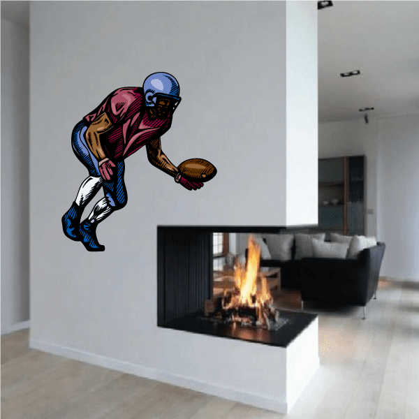 Image of Football Player Wall Decal - Vinyl Sticker - Car Sticker - Die Cut Sticker - CDSCOLOR142