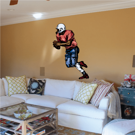 Image of Football Player Wall Decal - Vinyl Sticker - Car Sticker - Die Cut Sticker - CDSCOLOR143