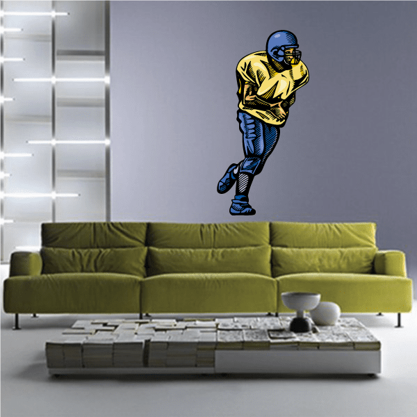 Image of Football Player Wall Decal - Vinyl Sticker - Car Sticker - Die Cut Sticker - CDSCOLOR146