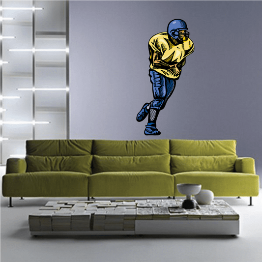 Image of Football Player Wall Decal - Vinyl Sticker - Car Sticker - Die Cut Sticker - CDSCOLOR146