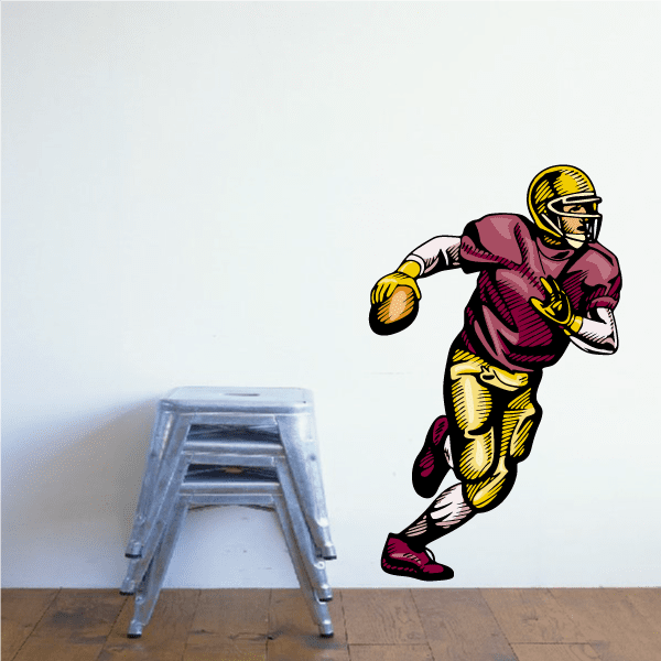 Image of Football Player Wall Decal - Vinyl Sticker - Car Sticker - Die Cut Sticker - CDSCOLOR148