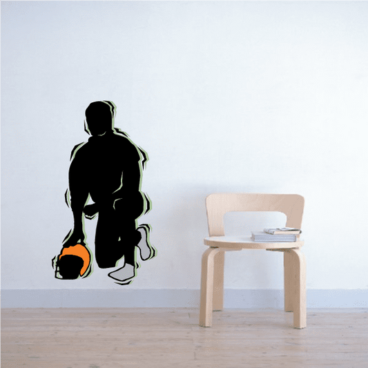 Image of Football Player Wall Decal - Vinyl Sticker - Car Sticker - Die Cut Sticker - CDSCOLOR154
