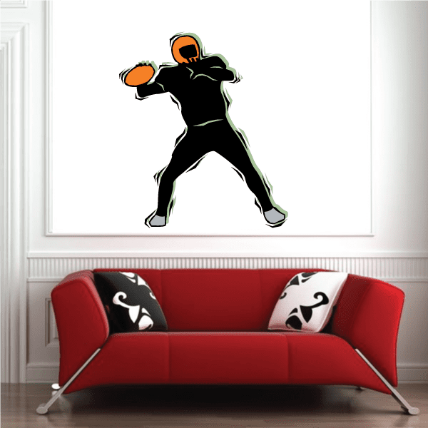 Image of Football Player Wall Decal - Vinyl Sticker - Car Sticker - Die Cut Sticker - CDSCOLOR155