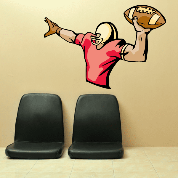 Image of Football Player Wall Decal - Vinyl Sticker - Car Sticker - Die Cut Sticker - CDSCOLOR162