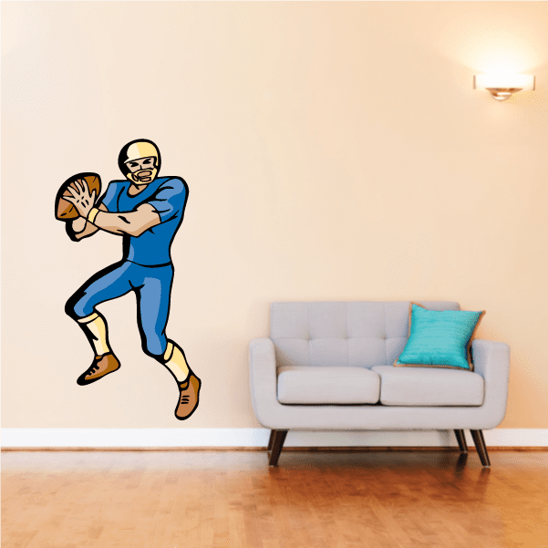 Image of Football Player Wall Decal - Vinyl Sticker - Car Sticker - Die Cut Sticker - CDSCOLOR163