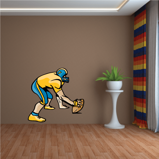 Image of Football Player Wall Decal - Vinyl Sticker - Car Sticker - Die Cut Sticker - CDSCOLOR165