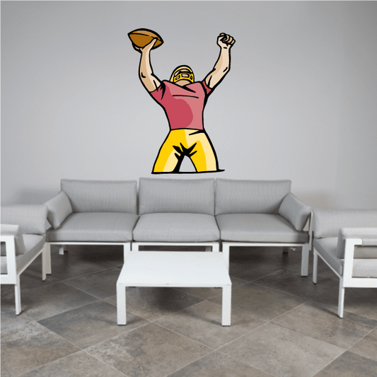 Image of Football Player Wall Decal - Vinyl Sticker - Car Sticker - Die Cut Sticker - CDSCOLOR166