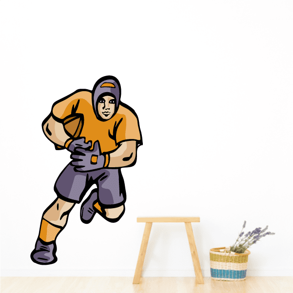 Image of Football Player Wall Decal - Vinyl Sticker - Car Sticker - Die Cut Sticker - CDSCOLOR167