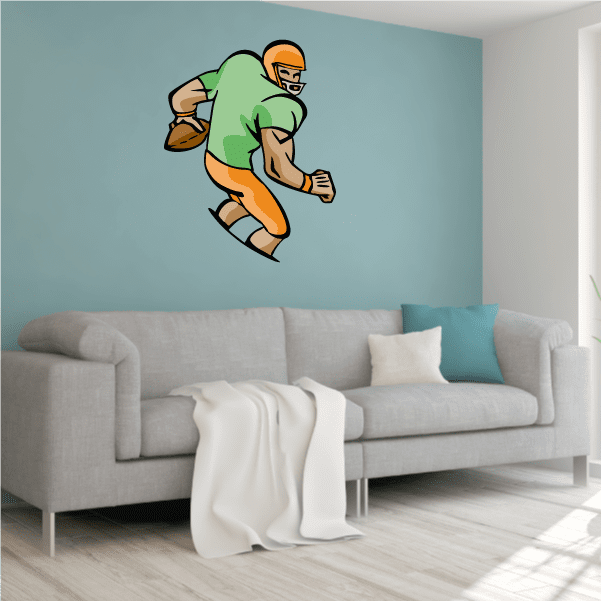 Image of Football Player Wall Decal - Vinyl Sticker - Car Sticker - Die Cut Sticker - CDSCOLOR168