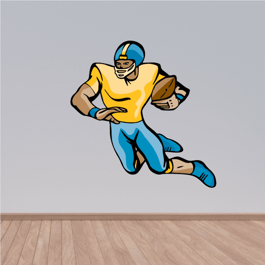 Image of Football Player Wall Decal - Vinyl Sticker - Car Sticker - Die Cut Sticker - CDSCOLOR169