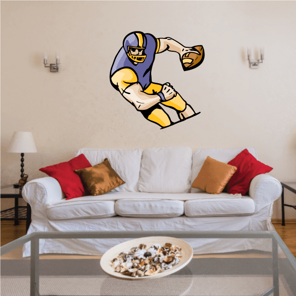 Image of Football Player Wall Decal - Vinyl Sticker - Car Sticker - Die Cut Sticker - CDSCOLOR171