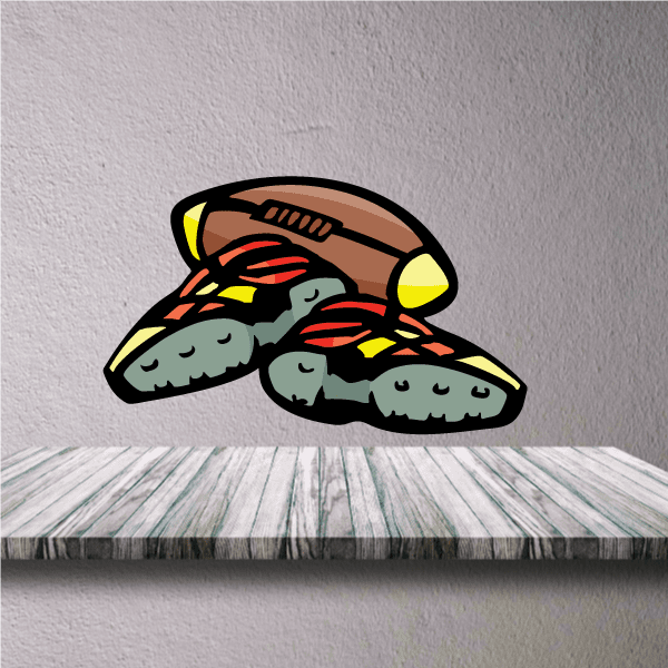 Image of Football Player Wall Decal - Vinyl Sticker - Car Sticker - Die Cut Sticker - CDSCOLOR175