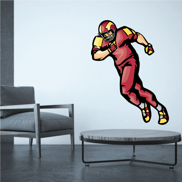 Image of Football Player Wall Decal - Vinyl Sticker - Car Sticker - Die Cut Sticker - CDSCOLOR177
