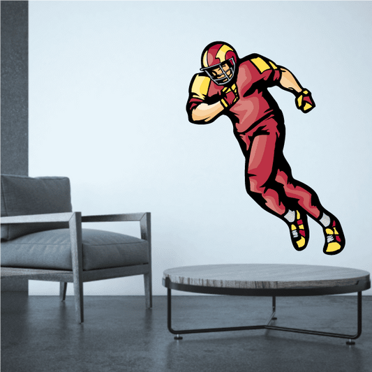 Image of Football Player Wall Decal - Vinyl Sticker - Car Sticker - Die Cut Sticker - CDSCOLOR177