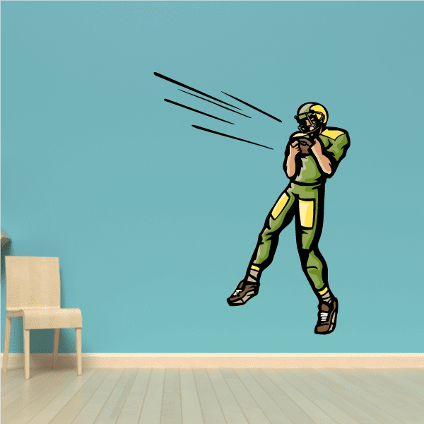 Image of Football Player Wall Decal - Vinyl Sticker - Car Sticker - Die Cut Sticker - CDSCOLOR178
