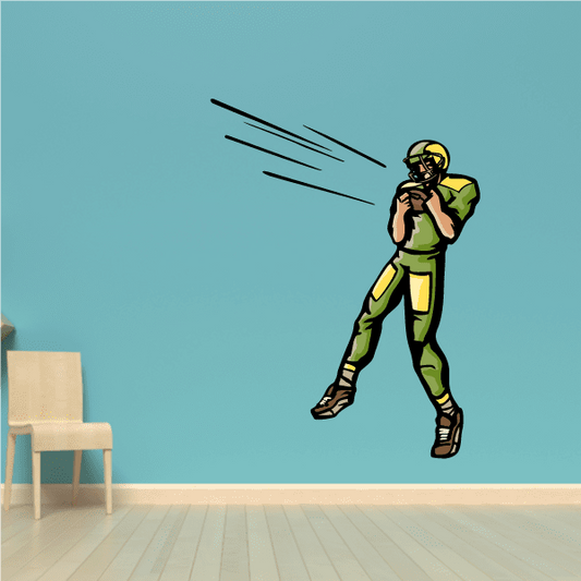 Image of Football Player Wall Decal - Vinyl Sticker - Car Sticker - Die Cut Sticker - CDSCOLOR178