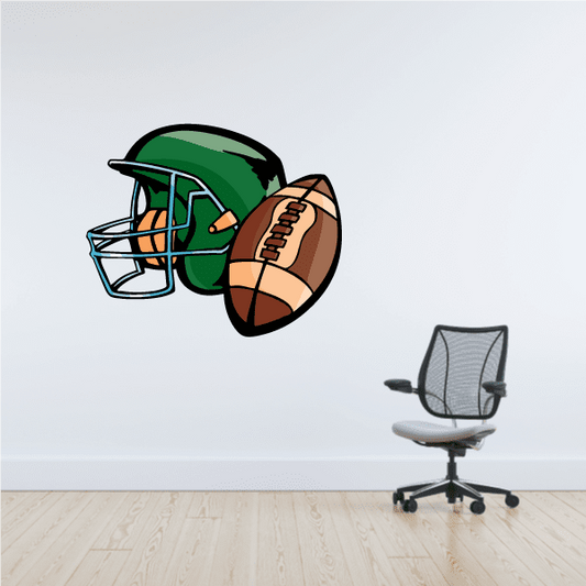 Image of Football Player Wall Decal - Vinyl Sticker - Car Sticker - Die Cut Sticker - CDSCOLOR189