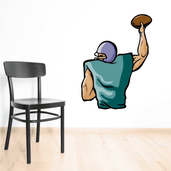 Image of Football Player Wall Decal - Vinyl Sticker - Car Sticker - Die Cut Sticker - CDSCOLOR200