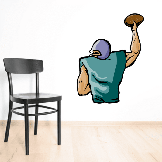 Image of Football Player Wall Decal - Vinyl Sticker - Car Sticker - Die Cut Sticker - CDSCOLOR200