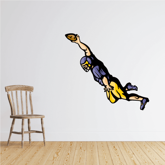 Image of Football Player Wall Decal - Vinyl Sticker - Car Sticker - Die Cut Sticker - CDSCOLOR209